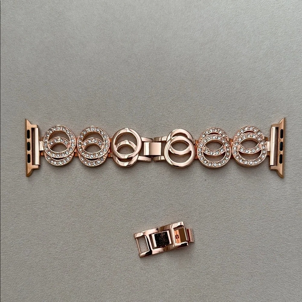 Rose Gold with Rhinestones - 42 mm Apple Watch Strap